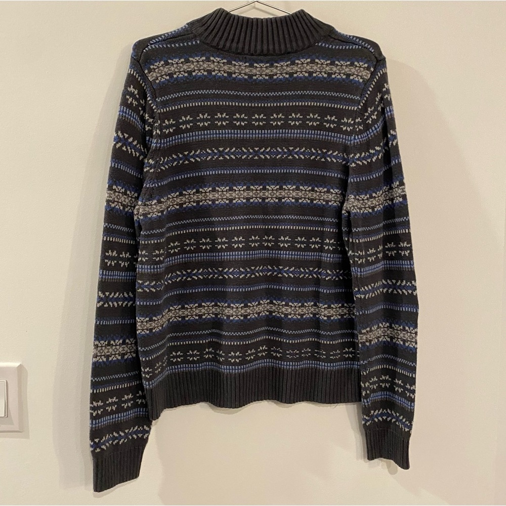 Men’s Vintage Croft & Barrow Holiday Christmas Snowflake Zip Sweater - Picture 4 of 9